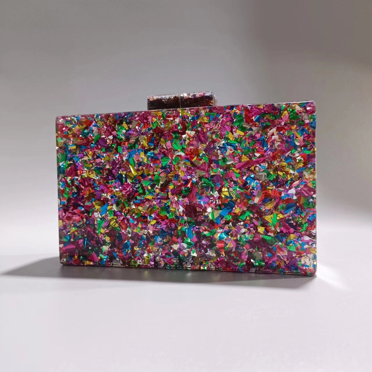 Women's Sier Sequins Acrylic One Diagonal Wedding Evening Bags
