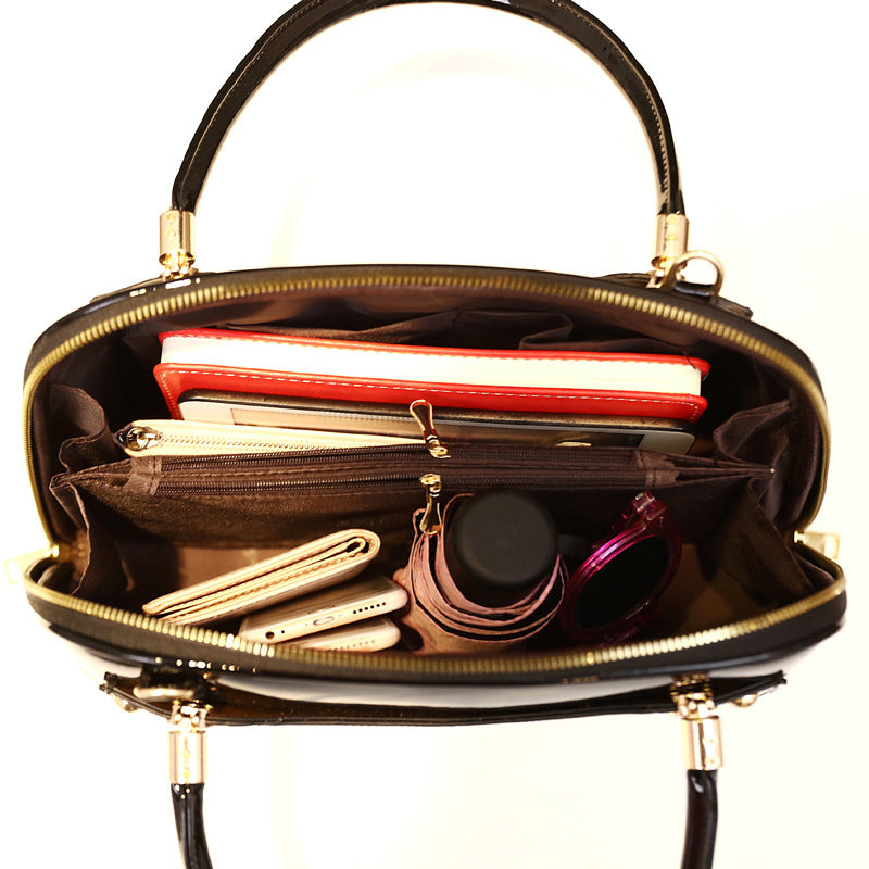 Women's Bright Leather Shell Big Simple Fashion Handbags