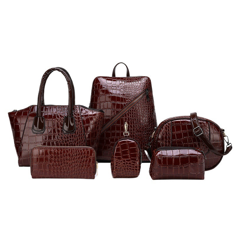 Women's Korean Fashion Crocodile Pattern Mini Street Shoulder Bags