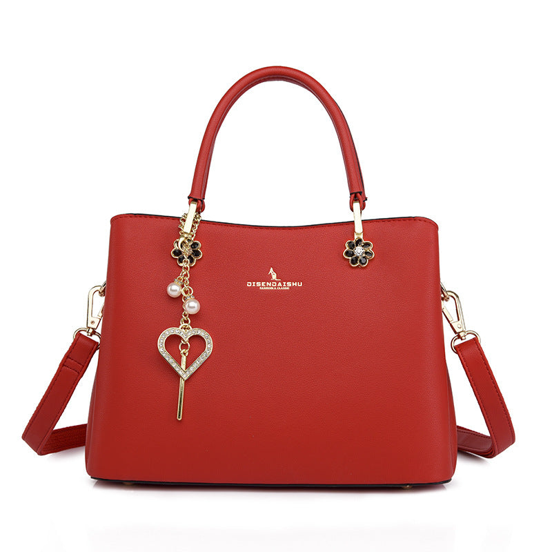 Women's Mother's Soft Leather Fashionable Portable Elegant Handbags
