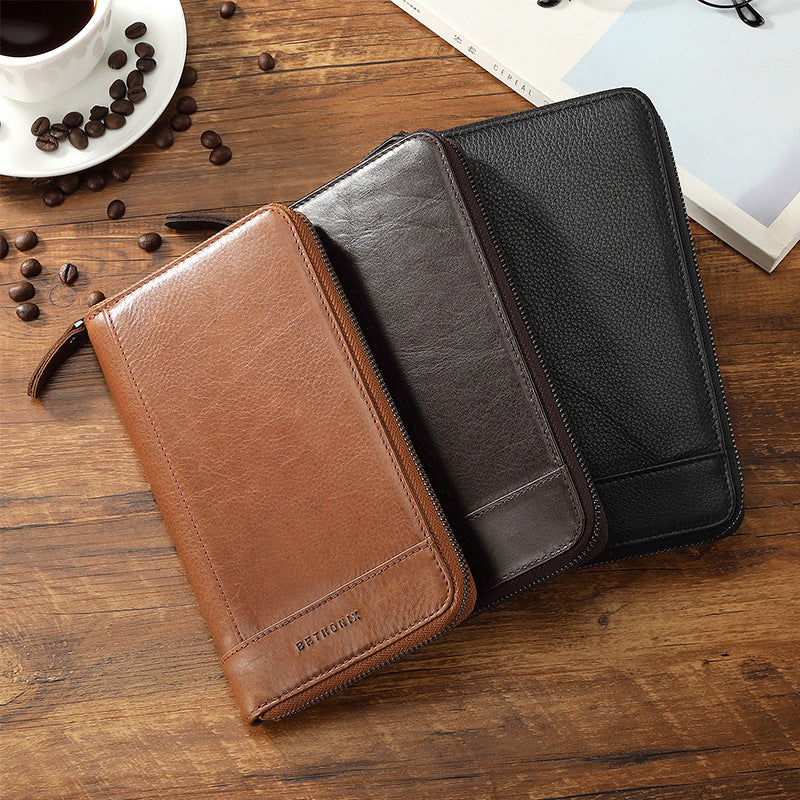Men's Genuine Leather Retro Style Long Multiple Men's Wallets