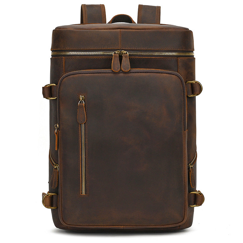 Men's Retro Leather Crazy Horse Computer Backpacks