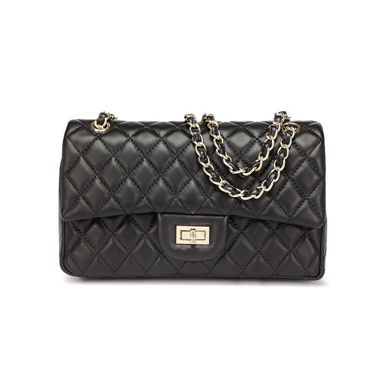 Women's Sheepskin Leather Diamond Pattern Chain Classic Shoulder Bags