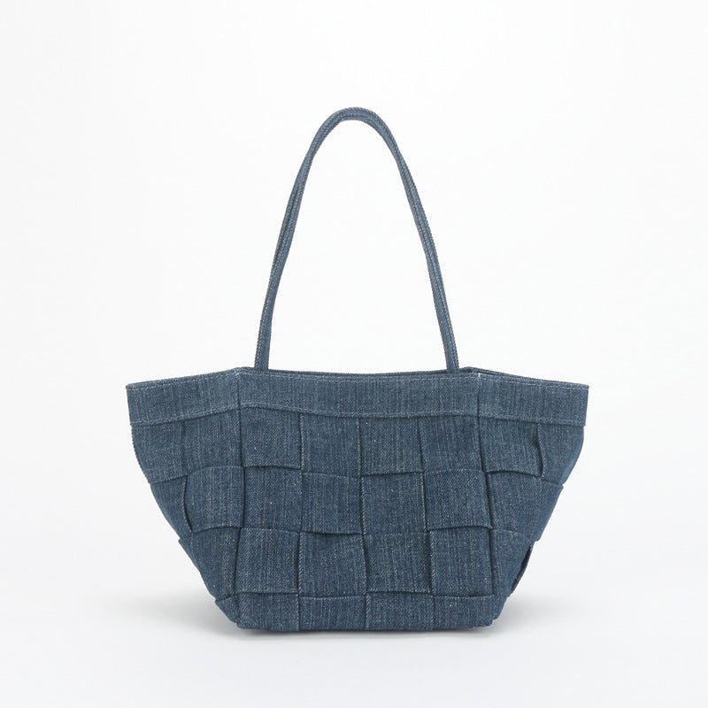 Female Niche Hand-woven Simple Fashion Canvas Shoulder Bags