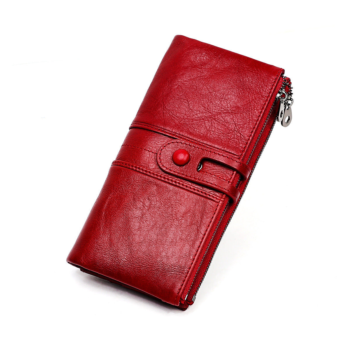 Women's Genuine Leather Solid Color High-grade Cowhide Ladies Wallets
