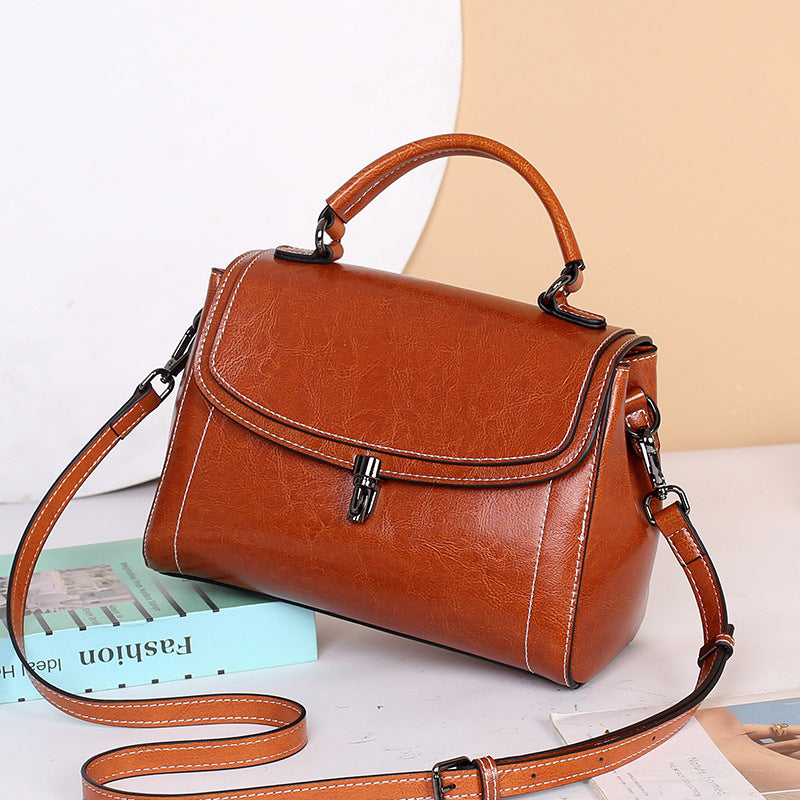 Women's Leather Cowhide Simple High-grade Versatile Large Handbags
