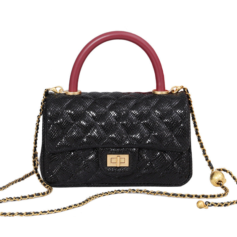 Pattern Rhombus Chain Genuine Leather Fashion Exquisite Crossbody Bags