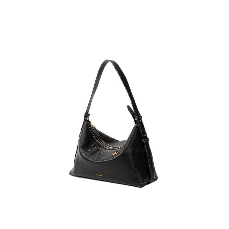 Women's Series Under The Mountain Shallow Carpetbag Vegetable Tanning Leather Armpit Bags