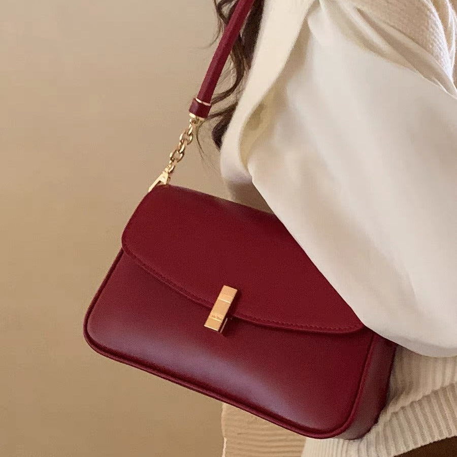 Women's South Style Rose Moonlight Underarm Red Crossbody Bags
