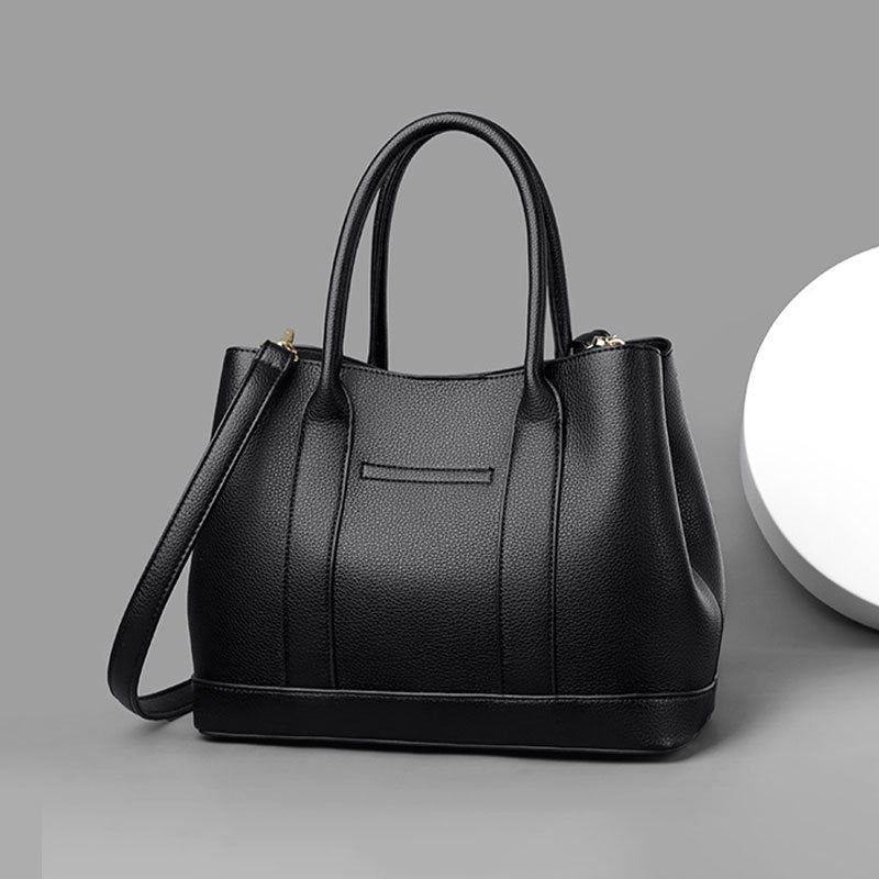 Women's Large Capacity Textured Fashion Soft Leather Handbags