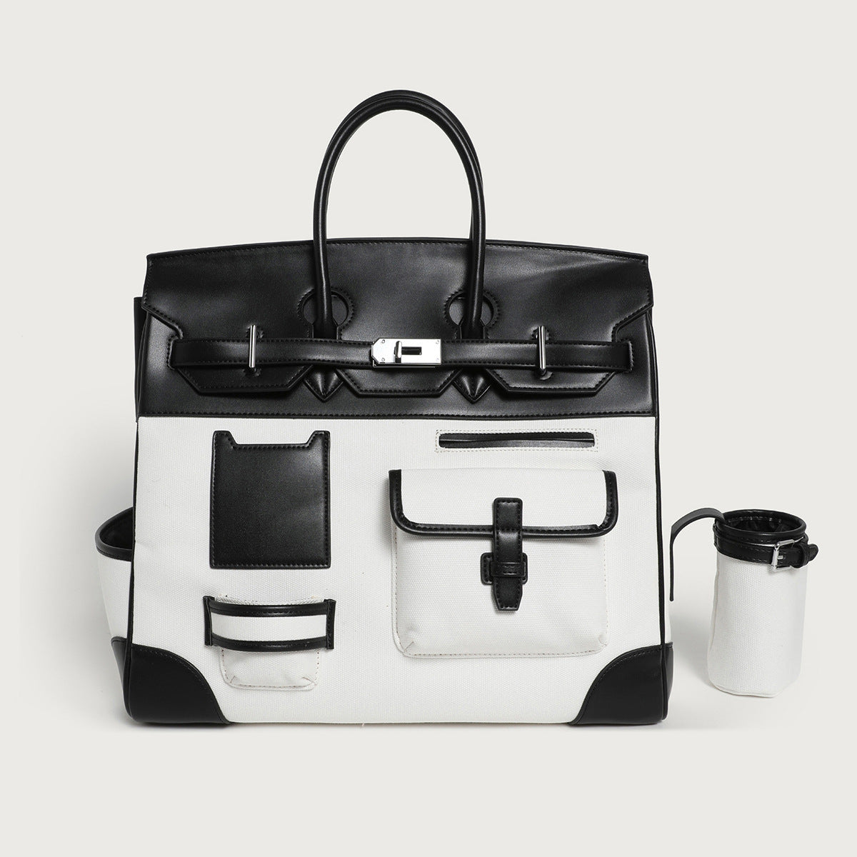 Women's Color Canvas Matching Portable Extra Large Handbags