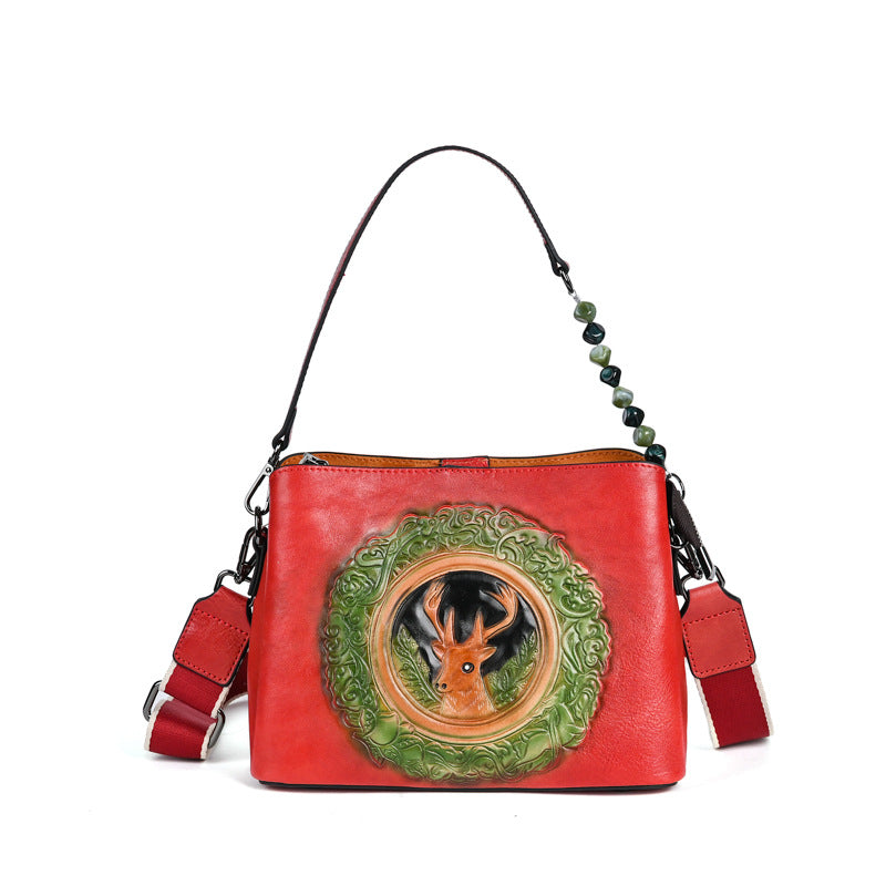 Women's Cowhide Versatile High Quality Underarm Live Crossbody Bags