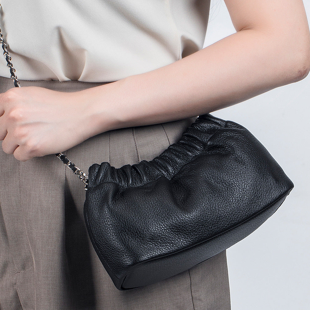 Women's Genuine Leather Chain Underarm High-grade Cloud Bags