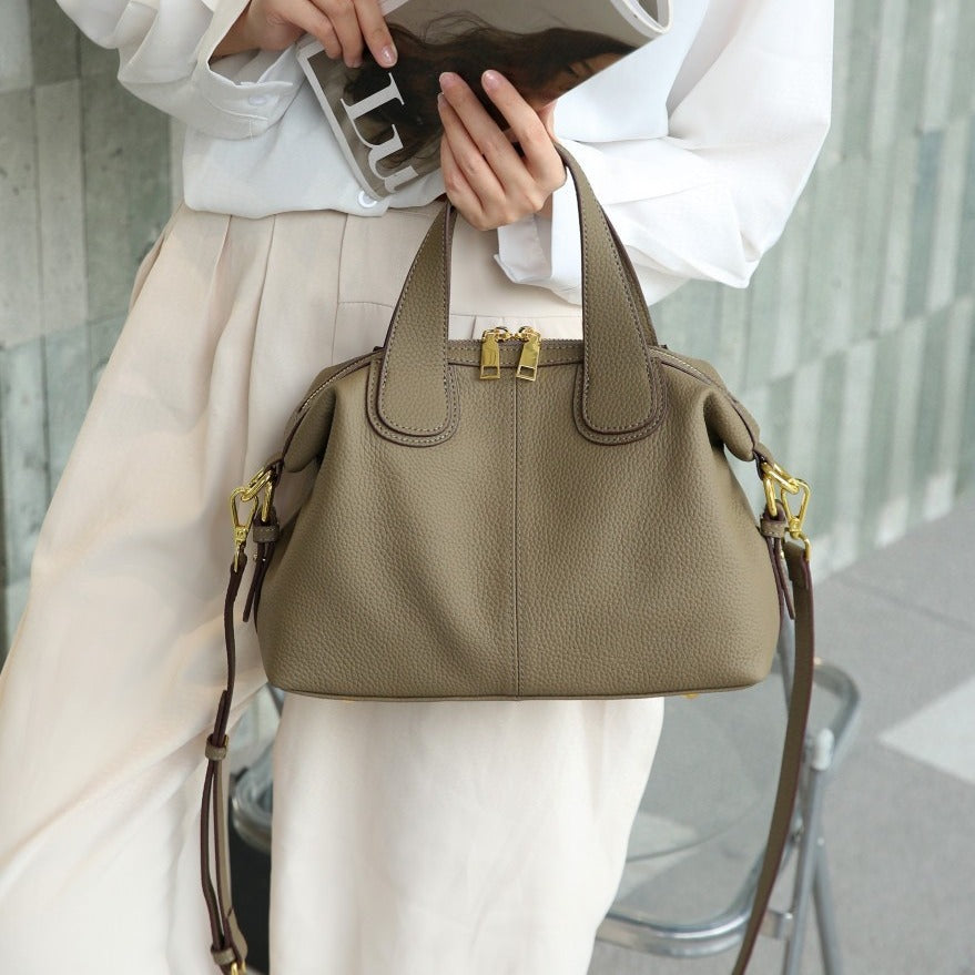 Women's Boston High-grade Large Capacity Commuter Leather Mother Shoulder Bags