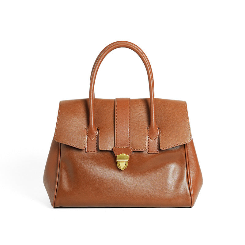 Tanning Leather High Sense Genuine Retro Handbags