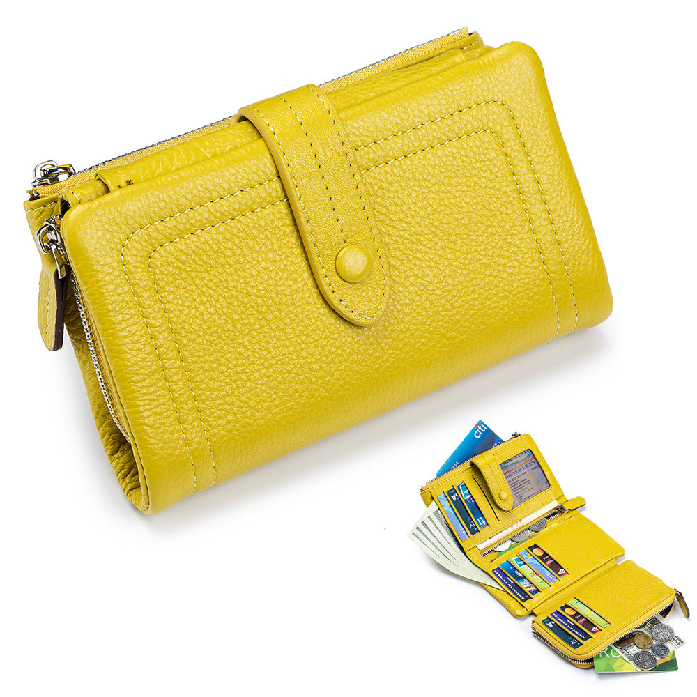 Women's Soft Leather High-grade Short Three-fold Large Capacity Ladies Wallets