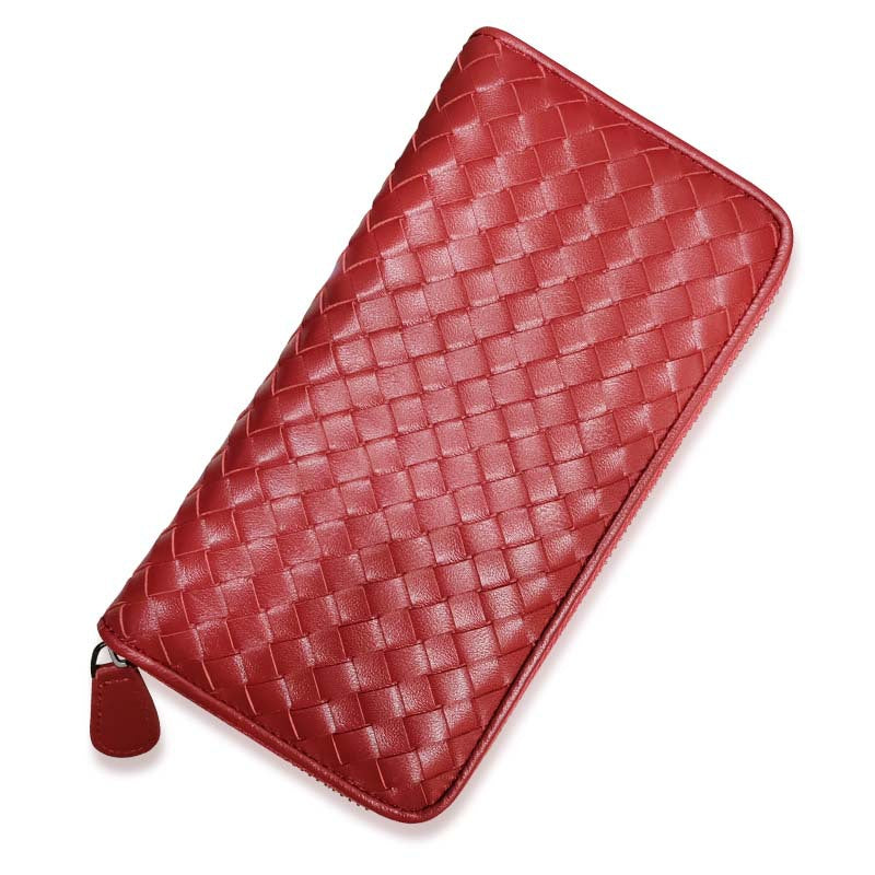 Women's & Men's & Long Genuine Leather Sheepskin Hand-woven Ladies Wallets