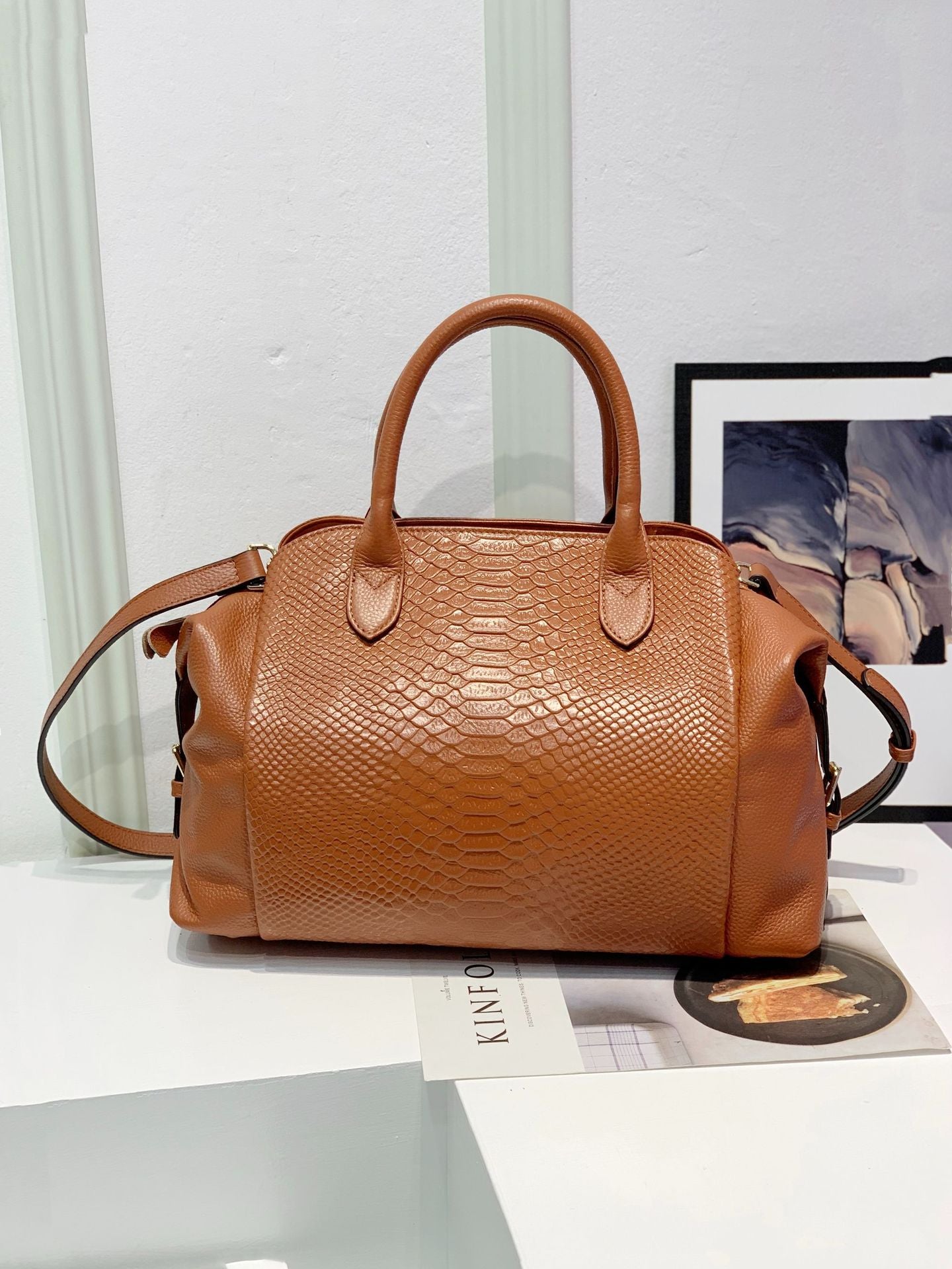 Women's Genuine Leather High-grade Light Luxury Crocodile Handbags