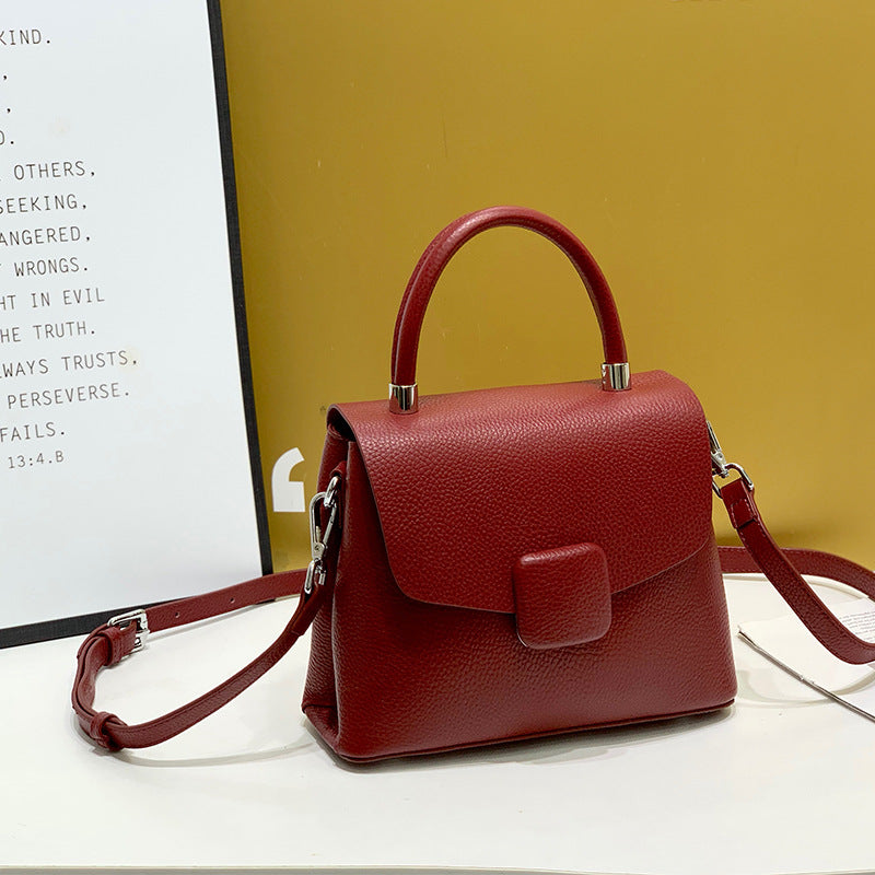 Women's Genuine Leather Graceful Portable Trendy High Shoulder Bags