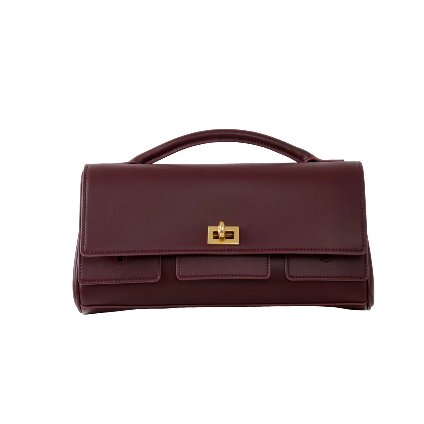 Cowhide Baguette Dinner Clutch Horizontal High-grade Handbags