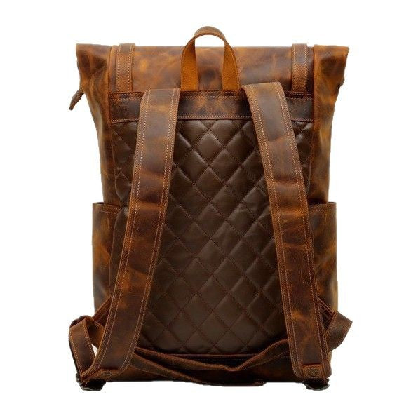 Men's Horse Leather Large Capacity Genuine First Backpacks