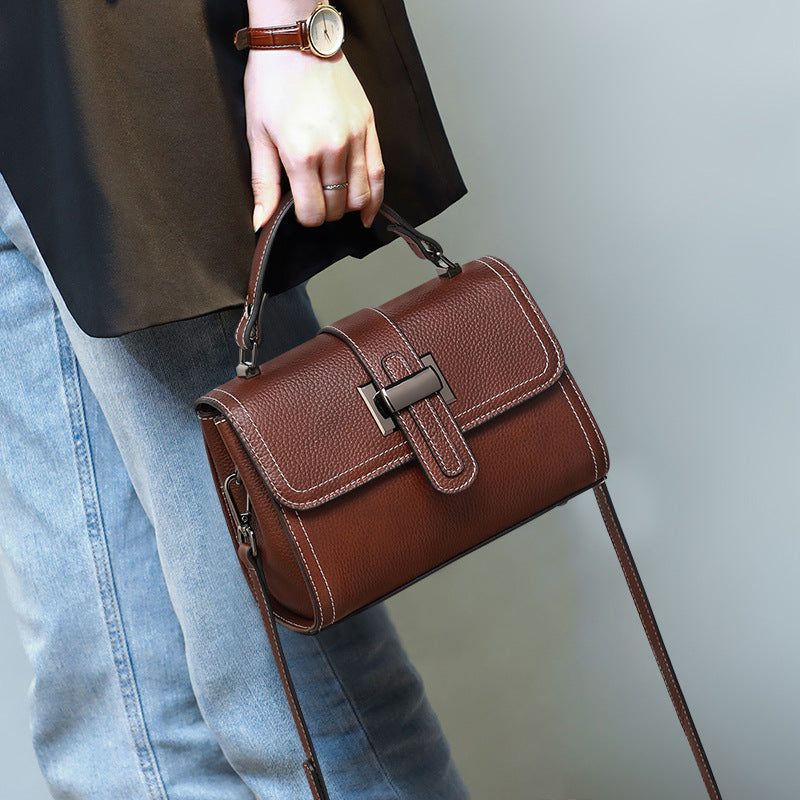 Women's Commuter Fashionable High-grade Genuine Leather Portable Crossbody Bags
