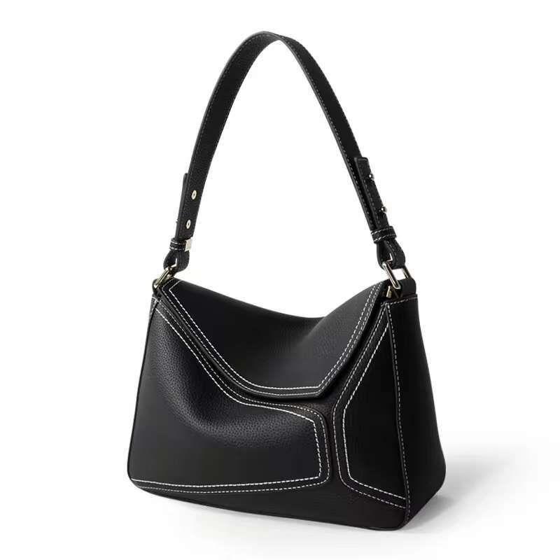 Women's Genuine Leather First Layer Cowhide Geometric Shoulder Bags