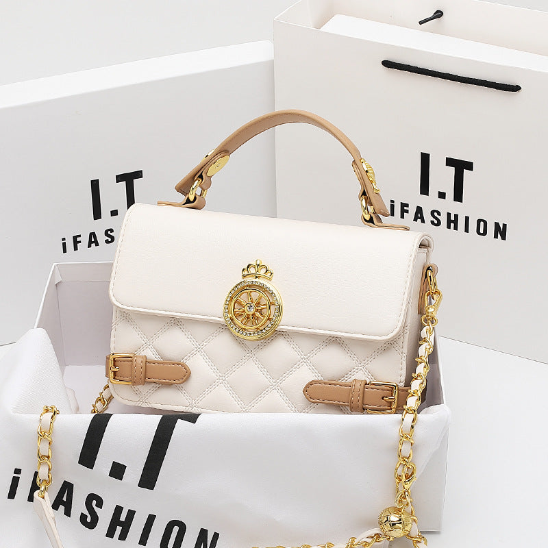 Women's High Stylish Textured Good Luck Comes Classic Crossbody Bags