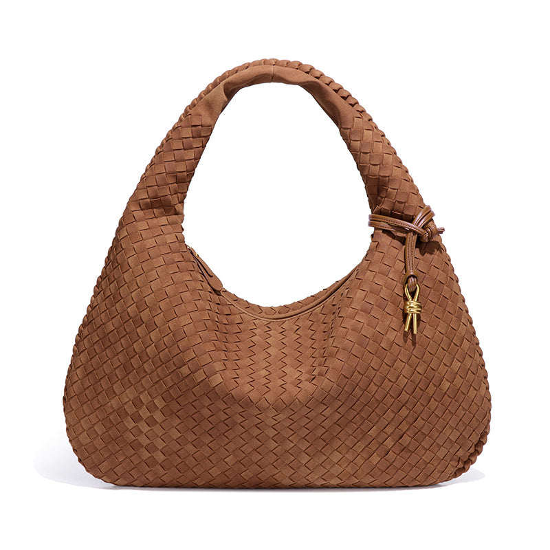 Women's Hand-woven Frosted Suede Large Capacity Fashion Shoulder Bags