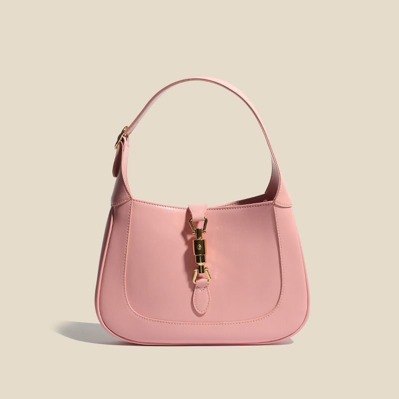 Women's Solid Color Underarm Retro Mini Saddle Handbags