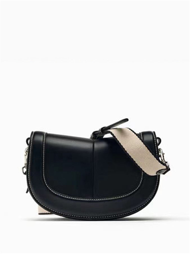 Women's Spanish Saddle Magnetic Snap Flap Thread Crossbody Bags