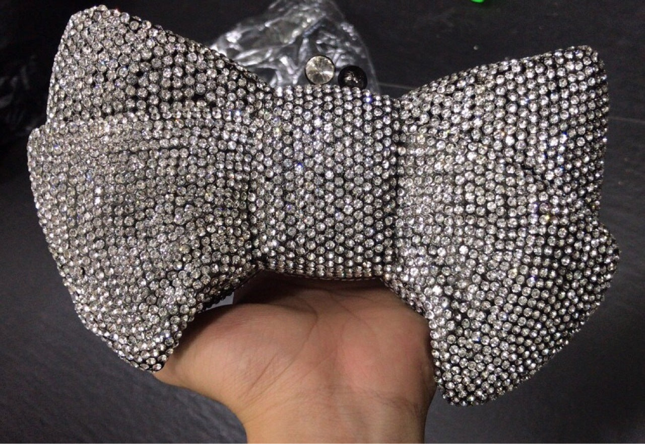 Women's Strict Selection Bow Diamond Banquet Full Evening Bags