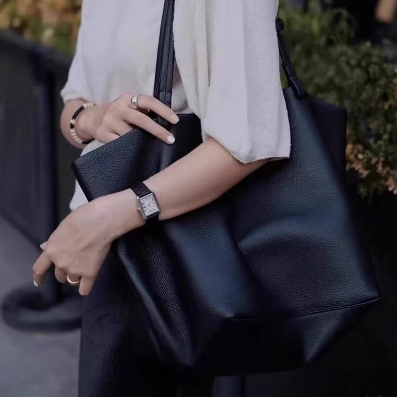 Fashionable Simple Large Capacity Leather Mother Tote Bags