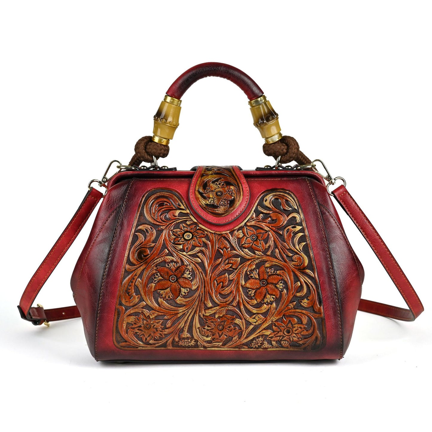 Women's Retro Rub Colored Totem Series Optional Embossed Handbags