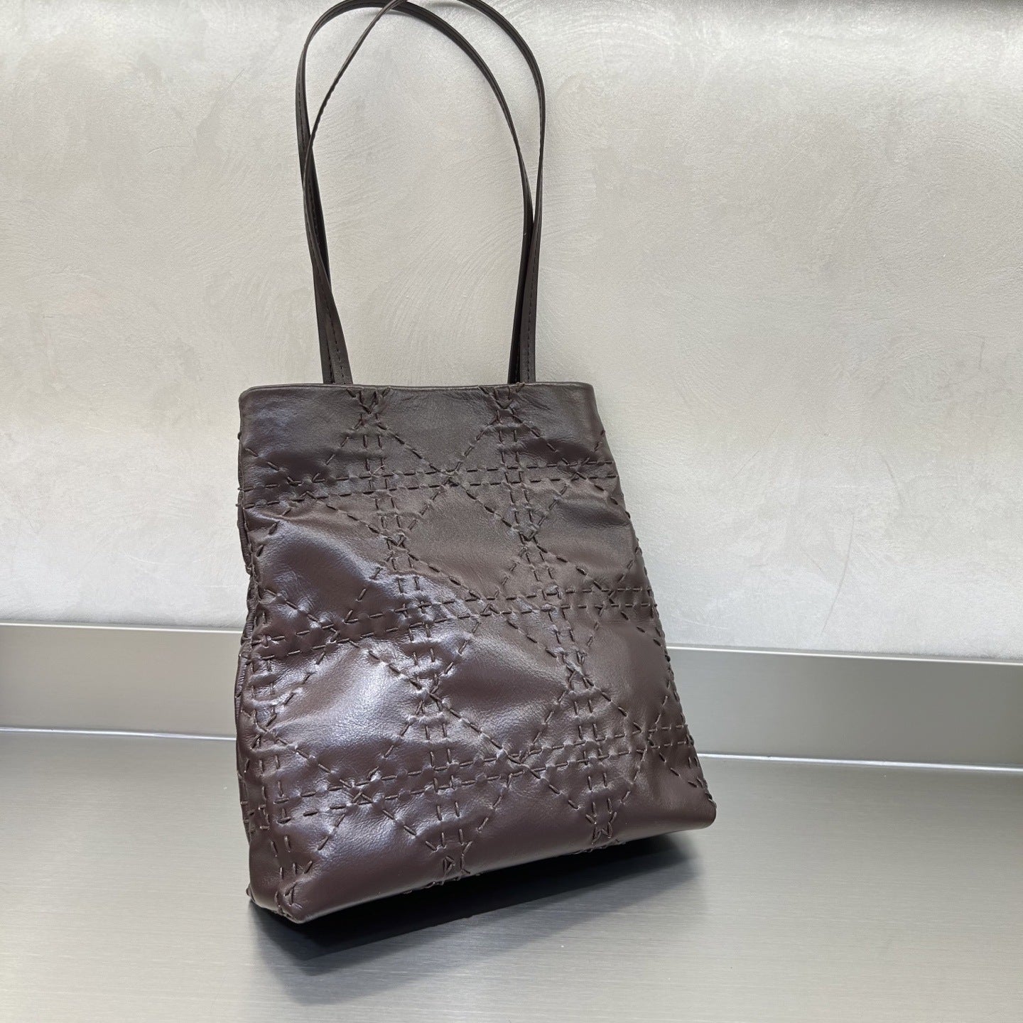 Women's Niche Rhombus Single Retro High Sense Shoulder Bags