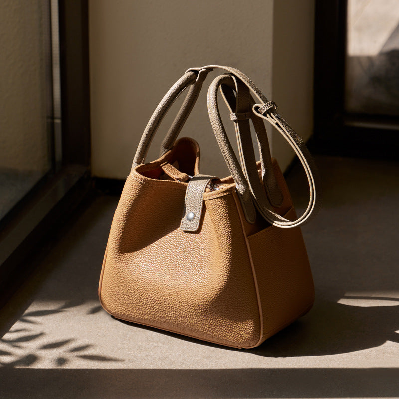 Women's Design Vegetable Basket Summer Genuine Leather Handbags
