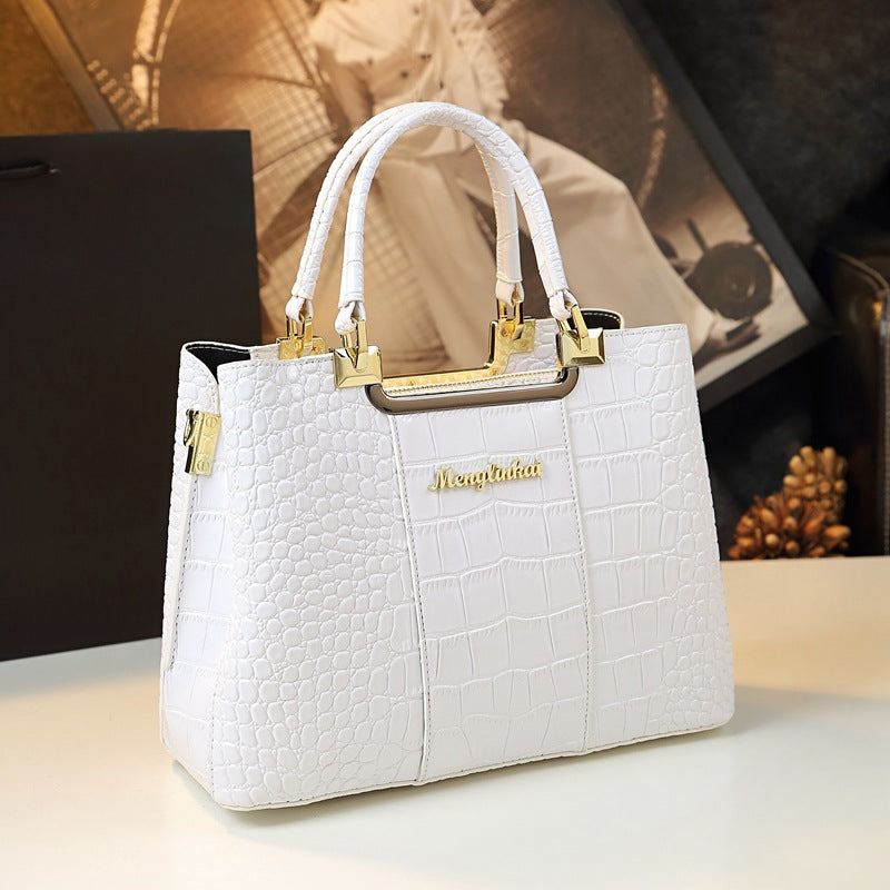 Summer Glossy Mother Fashion Crocodile Pattern Elegant Handbags
