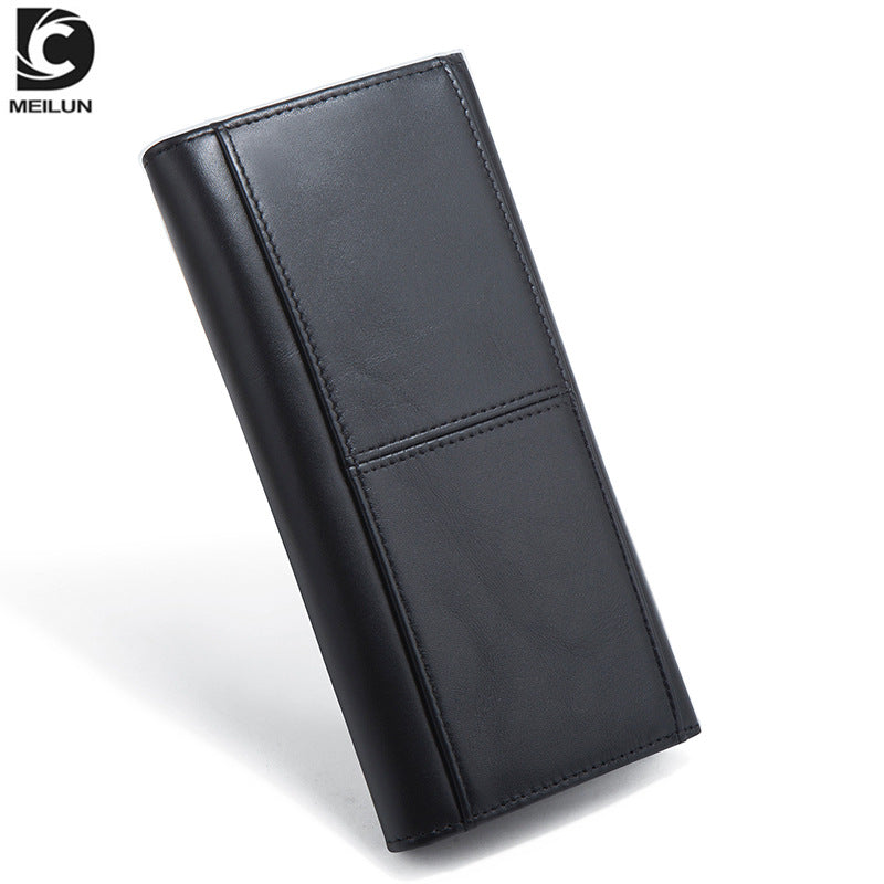Women's & Men's & Long Clutch Cowhide Vintage For Men's Wallets