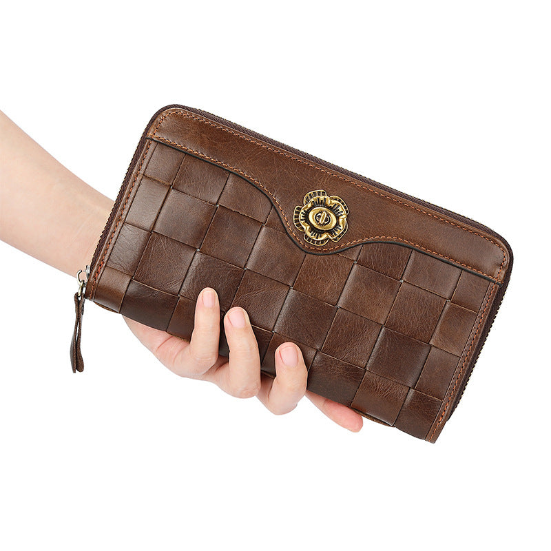 Women's & Men's & Woven Business Zipper Fashion Long Ladies Wallets