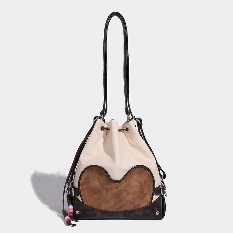 Retro Large Capacity Totes Loose Stitching Shoulder Bags