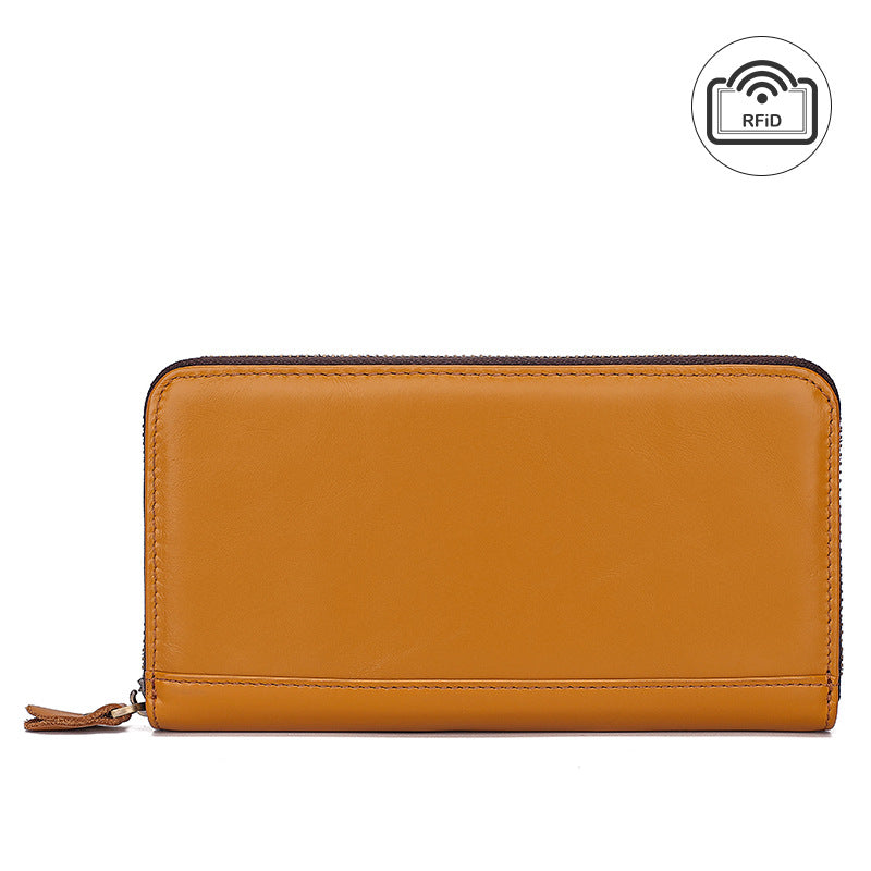 Unisex Leather Change Multiple Slots Long Men's Wallets