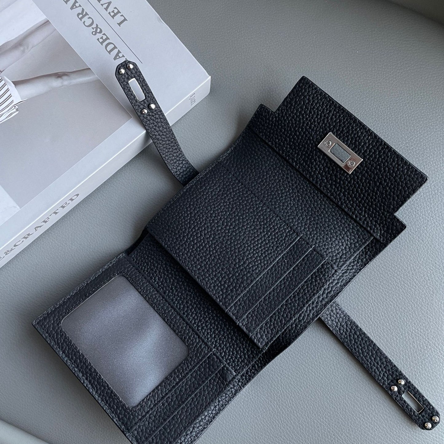 Women's Short Lychee Pattern Three Fold Kelly Ladies Wallets