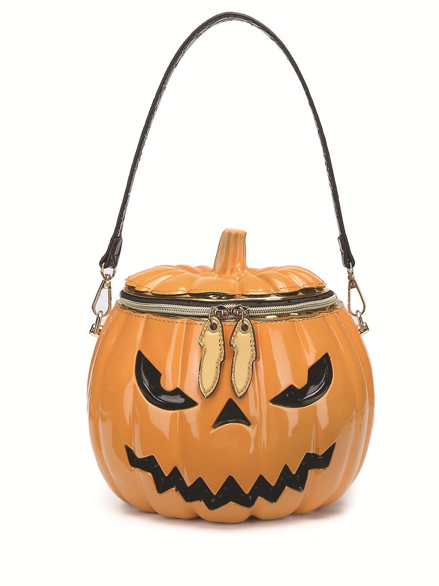 Women's Halloween Personalized Three-dimensional Pumpkin Head Crossbody Bags
