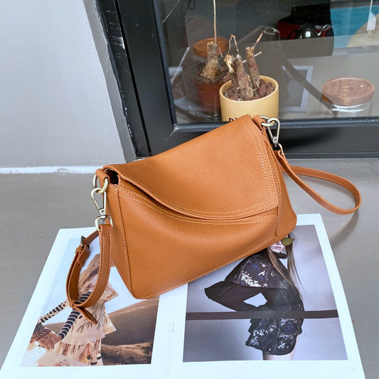 Women's Underarm Geometric Leather Pillow First Layer Crossbody Bags