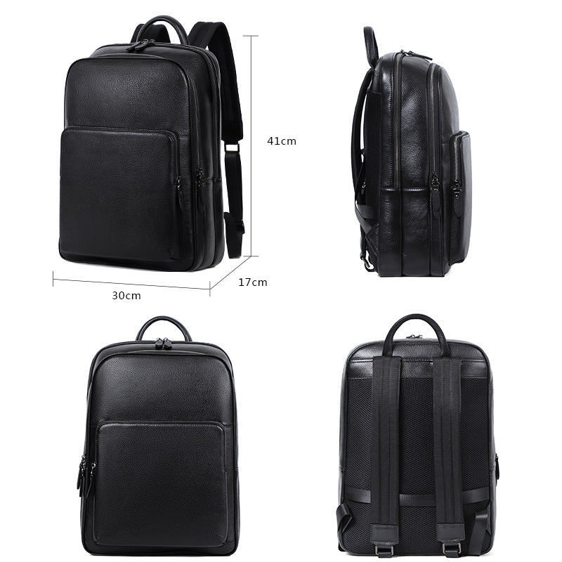 Men's Leather Business Fashion Large Capacity Computer First Backpacks