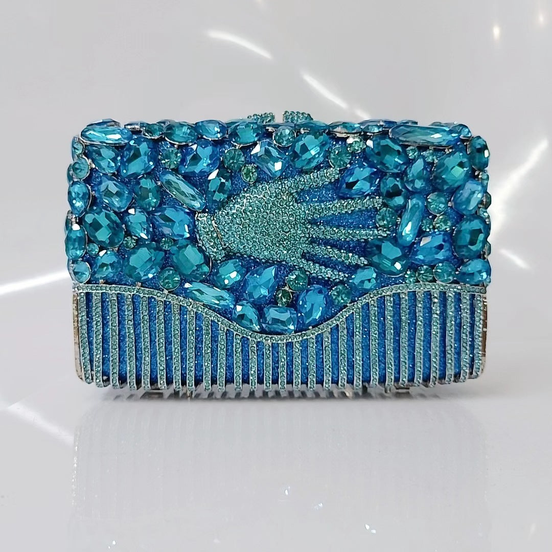 Women's Attractive Diamond Banquet Full Clutch Evening Bags