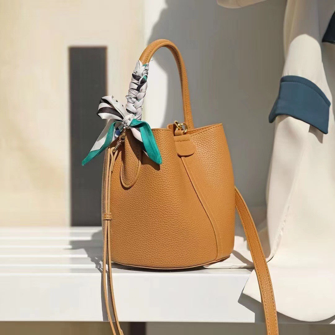 Women's Cowhide Korean Style Simple Versatile Genuine Handbags