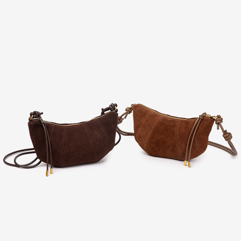 Women's Genuine Leather Vintage Matte Cowhide Dumpling Crossbody Bags