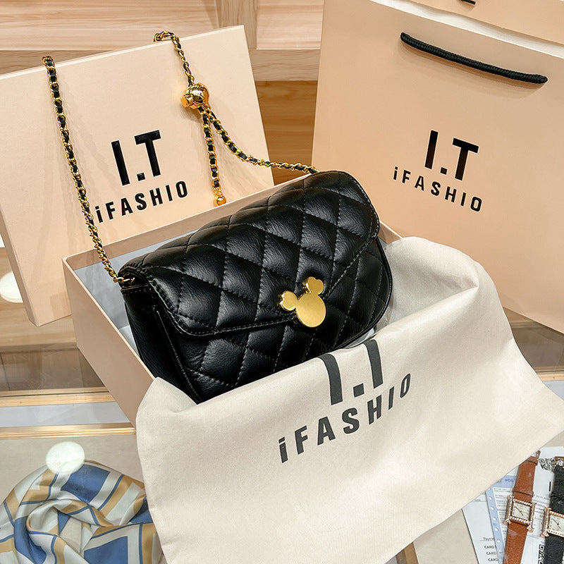 Women's Mini Golden Balls Chain Genuine Leather Crossbody Bags