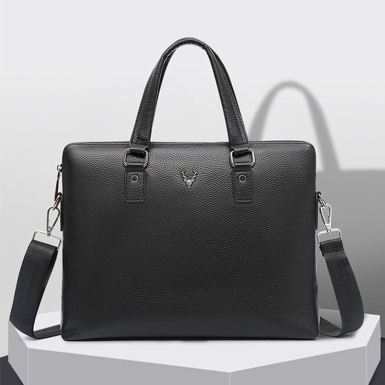 Men's Genuine Leather Business Horizontal Computer Boutique Men's Handbags